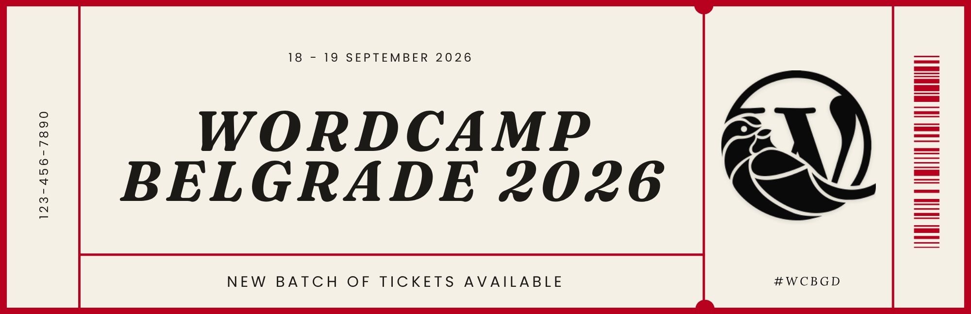A new ticket batch is now available for WordCamp Belgrade 2026